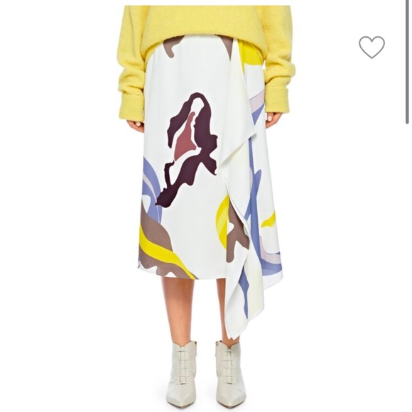 Tibi Ant Farm print Asymmetrical skirt midi flowy US 4 - Picture 1 of 7